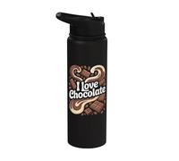 Me encanta el amante del chocolate y el cacao dulce Stainless Steel Insulated Water Bottle