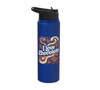 Me encanta el amante del chocolate y el cacao dulce Stainless Steel Insulated Water Bottle