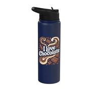 Me encanta el amante del chocolate y el cacao dulce Stainless Steel Insulated Water Bottle