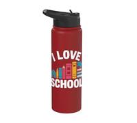 Me encanta el aprendizaje del entusiasmo escolar Stainless Steel Insulated Water Bottle