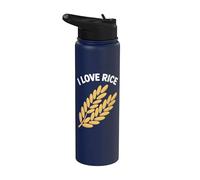 Me encanta el arroz cosecha de grano natural Trigo Stainless Steel Insulated Water Bottle