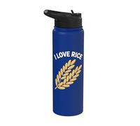 Me encanta el arroz cosecha de grano natural Trigo Stainless Steel Insulated Water Bottle
