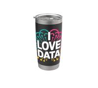 Me encanta el arte cerebral de la red neuronal de datos Vaso térmico de acero inoxidable de doble pared