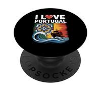 Me encanta el arte de azulejos marítimos de Portugal PopSockets PopGrip Adhesivo