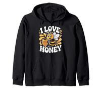 Me encanta el arte de Honey Cute Bee Enthusiast Sudadera con Capucha