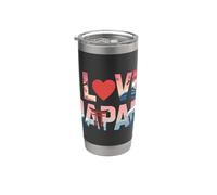 Me encanta el arte de los cerezos en flor de Japan Waves Vaso térmico de acero inoxidable de doble pared