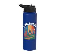 Me encanta el arte de los monumentos icónicos de Europa Stainless Steel Insulated Water Bottle