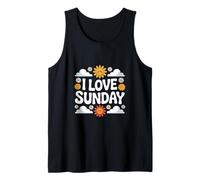 Me Encanta el Arte de Sunday Sunflower Cloud Camiseta sin Mangas