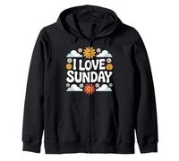 Me Encanta el Arte de Sunday Sunflower Cloud Sudadera con Capucha