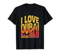 Me Encanta el Arte del Horizonte del Burj Khalifa de Dubái Camiseta gráfica económica, Hombre, Negro, XL