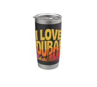 Me encanta el arte del horizonte del Burj Khalifa de Dubái Vaso térmico de acero inoxidable de doble pared