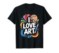 Me Encanta el Arte Expresión apasionada por creativos Camiseta gráfica económica, Hombre, Negro, XL