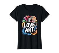 Me Encanta el Arte Expresión apasionada por creativos Camiseta gráfica económica, Mujer, Negro, L