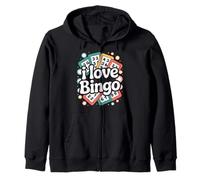 Me Encanta el Bingo Fun Numbers Entusiasta Sudadera con Capucha