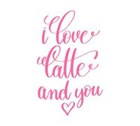 Me encanta el café con leche y tú lo escribiste a mano. Calcomanías de tallado fino 57.6x91.4cm No se cae Rosa