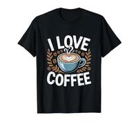 Me Encanta el café Latte Arte Frijoles Amante Camiseta gráfica económica