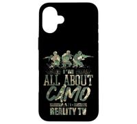 Me Encanta el Camuflaje y los Reality Shows, el Divertido Humor Estadounidense Carcasa para iPhone 16 Plus