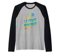 Me Encanta el Ciclismo Ciclista Motivación Estilo de Vida Camiseta Manga Raglan