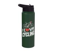 Me encanta el ciclismo entusiasta Heartbeat Ride Stainless Steel Insulated Water Bottle