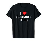 Me encanta el corazón chupando dedos de los pies divertido Y2K White Lie Novedad Meme Camiseta