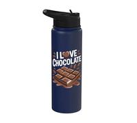 Me encanta el corazón de chocolate, los granos de cacao, dulces Stainless Steel Insulated Water Bottle