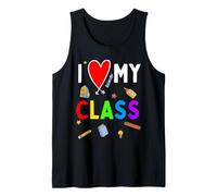Me Encanta el corazón de mi Profesor de Clase, el Primer día de Regreso a Clases Camiseta sin Mangas