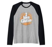 Me encanta el croissant de trigo con pan de gluten Camiseta Manga Raglan