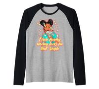 Me Encanta el Dinero el Dinero me ama melanina ajetreo Mujer Negro Sista Camiseta Manga Raglan
