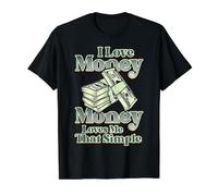 Me Encanta el Dinero El Dinero me ama Que los Hombres Simples Mujeres Rap Dance Camiseta gráfica económica, Hombre, Negro, M