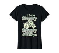 Me Encanta el Dinero El Dinero me ama Que los Hombres Simples Mujeres Rap Dance Camiseta gráfica económica, Mujer, Negro, L