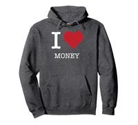 Me Encanta el Dinero, me Encanta el Dinero Sudadera con Capucha, Unisex para Adultos, Jaspeado Oscuro, S