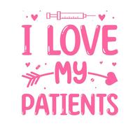 Me encanta el diseño de enfermera de mis pacientes. Calcomanías de pared 67.2x73.1cm Incluye kit de película de transferencia Rosa