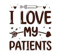 Me encanta el diseño de enfermera de mis pacientes. Calcomanías de tallado fino 54.6x59.4cm Varios tamaños Café