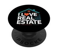 Me Encanta el diseño de entusiastas de Bienes raíces PopSockets PopGrip Adhesivo