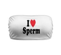 Me Encanta El Diseño De Esperma Top Corto Ajustado Sexy Kink Ddlg Niña Pequeña Fetichismo Tops Bandeau Sugar Baby Diversión Coqueteo Swinger Bandeau Travieso Sujetadores Sin Tirantes Para Mujer