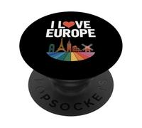 Me encanta el diseño de monumentos icónicos de Europa PopSockets PopGrip Adhesivo