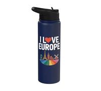 Me encanta el diseño de monumentos icónicos de Europa Stainless Steel Insulated Water Bottle