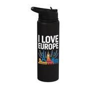 Me encanta el diseño de monumentos icónicos de Europa Stainless Steel Insulated Water Bottle