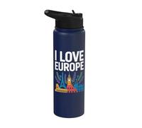 Me encanta el diseño de monumentos icónicos de Europa Stainless Steel Insulated Water Bottle