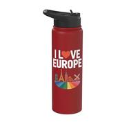 Me encanta el diseño de monumentos icónicos de Europa Stainless Steel Insulated Water Bottle