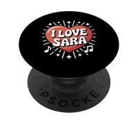 Me encanta el diseño de notas musicales de Sara Heart PopSockets PopGrip Adhesivo
