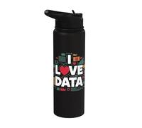 Me encanta el diseño entusiasta de la analítica de datos Stainless Steel Insulated Water Bottle
