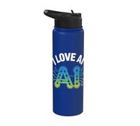 Me encanta el diseño entusiasta de la tecnología de circuitos de IA Stainless Steel Insulated Water Bottle