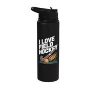 Me encanta el diseño entusiasta del hockey sobre césped Stainless Steel Insulated Water Bottle