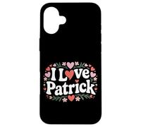 Me Encanta el diseño Floral de Patrick Heart Carcasa para iPhone 16 Plus