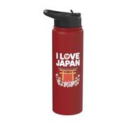 Me encanta el diseño japonés de Torii Gate Sakura Stainless Steel Insulated Water Bottle
