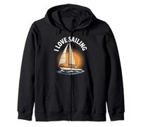 Me encanta el diseño náutico del velero Sunburst Sudadera con Capucha