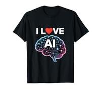 Me Encanta el diseño tecnológico del Cerebro neuronal con IA Camiseta
