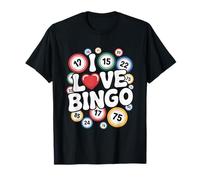 Me Encanta el Divertido Juego de números Bingo Heart Camiseta