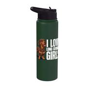 Me encanta el divertido perro salchicha de Long German Girls Stainless Steel Insulated Water Bottle